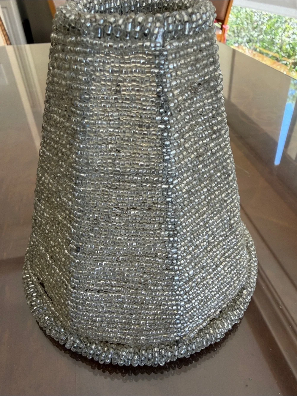 Beaded Gray Decorative Lamp Shade - Brand Unspecified